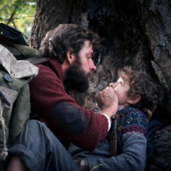 Lee Abbott trying to keep his son quiet / Picture Credit: Paramount Pictures