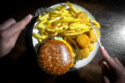 Burger and chips