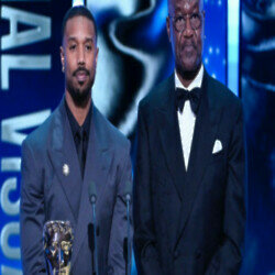 Michael B Jordan and Delroy Lindo were presenting a BAFTAs prize at the time