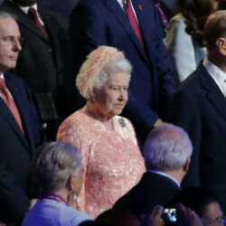 Queen Elizabeth's dress worn at the 2012 Olympic Games opening ceremony has gone on display