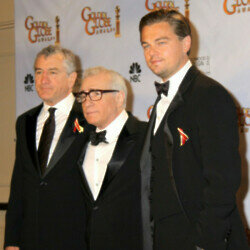 Robert De Niro and Leonardo DiCaprio with Killers of the Flower Moon director Martin Scorsese