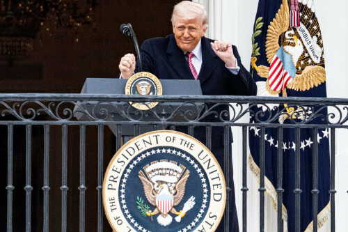 US President Donald Trump dancing