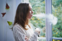 A woman vaping